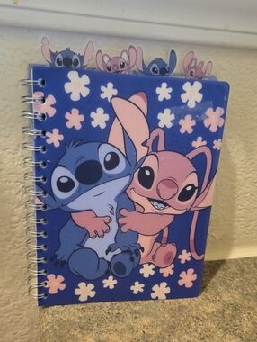 Stitch & Angel Spiral Notebook - Blue and Pink 96 sheets nwt